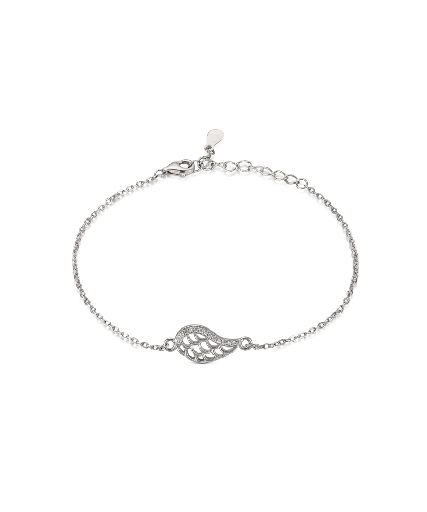 Sterling Silver bracelet with zircons "Angel wing"