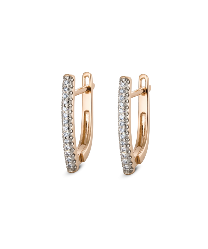 Gold earrings with diamonds
