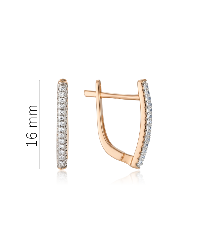 Gold earrings with diamonds