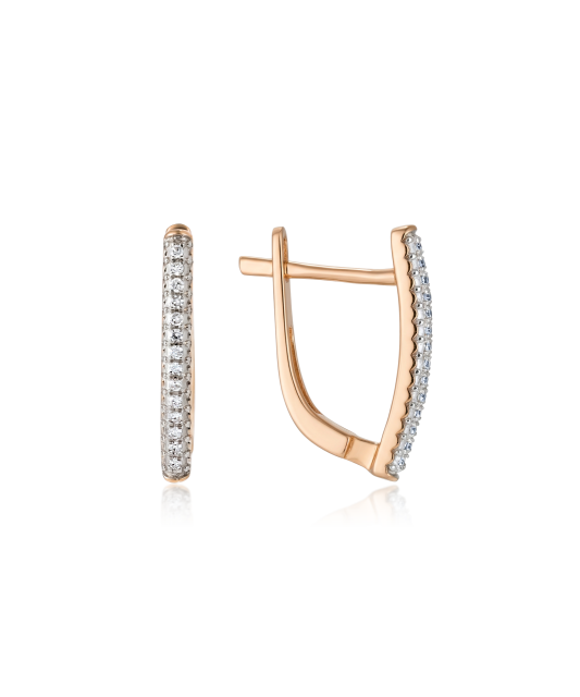 Gold earrings with diamonds