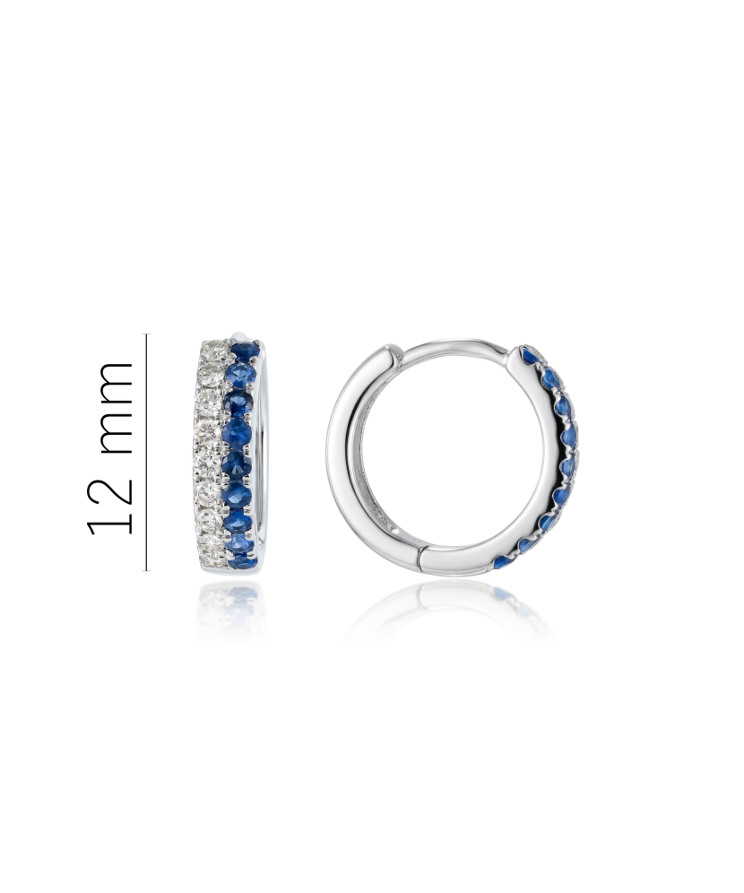 White gold earrings with sapphires and diamonds