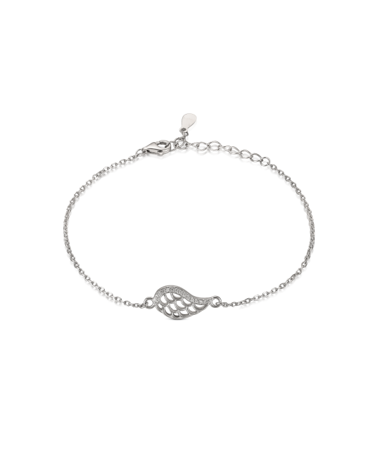 Sterling Silver bracelet with zircons "Angel wing"