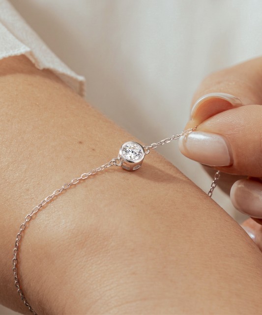 Серебряный браслет с цирконами