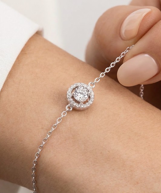 Sterling Silver bracelet with zircons