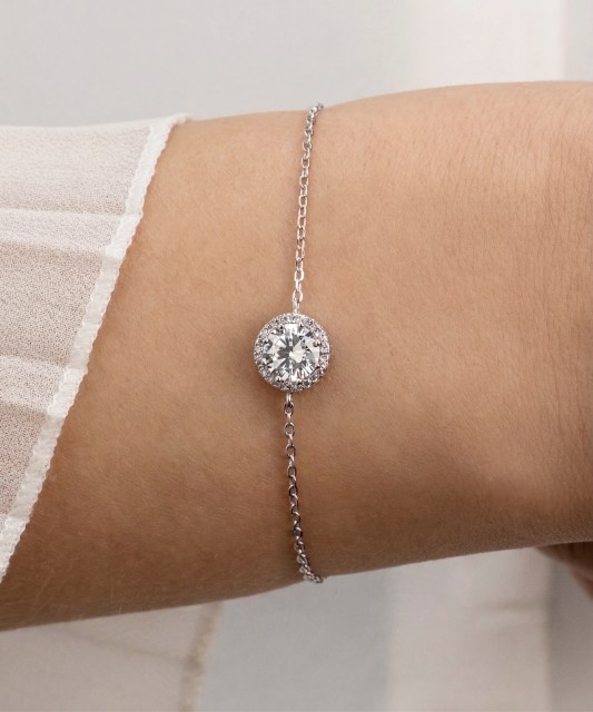 Sterling Silver bracelet with zircons