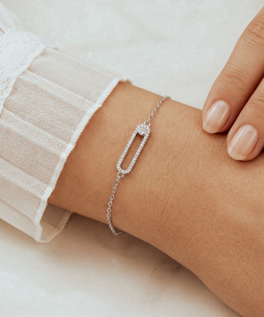 Sterling Silver bracelet with zircons