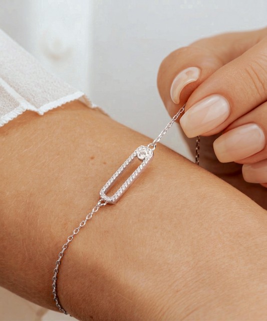 Sterling Silver bracelet with zircons