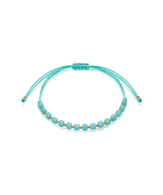 String bracelet with gold and onyxes