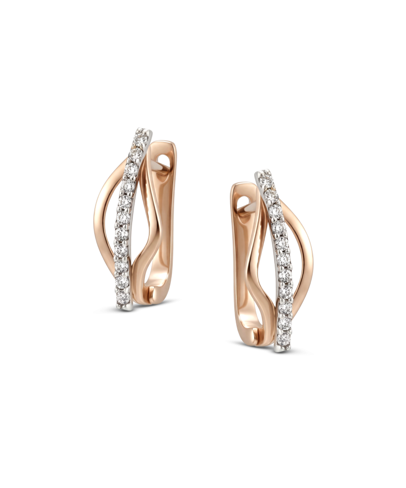 Gold earrings with zircons