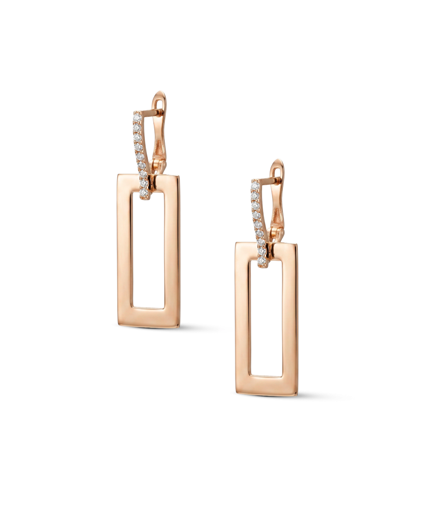 Золотые серьги с цирконами