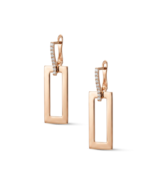 Gold earrings with zircons