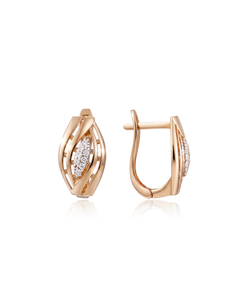 Золотые серьги с цирконами