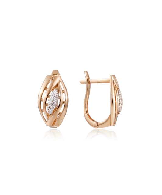 Золотые серьги с цирконами