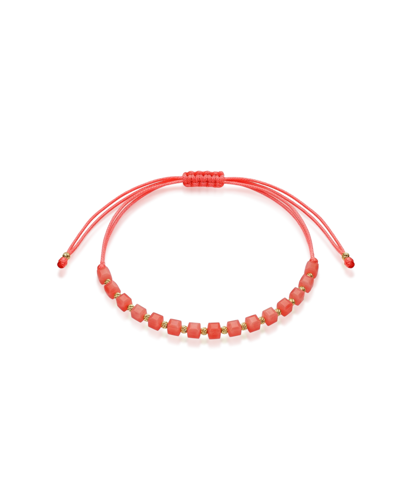 String bracelet with gold and onyxes