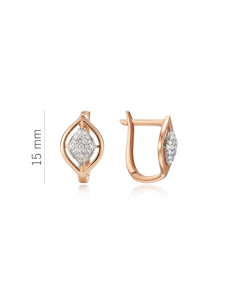 Золотые серьги с цирконами