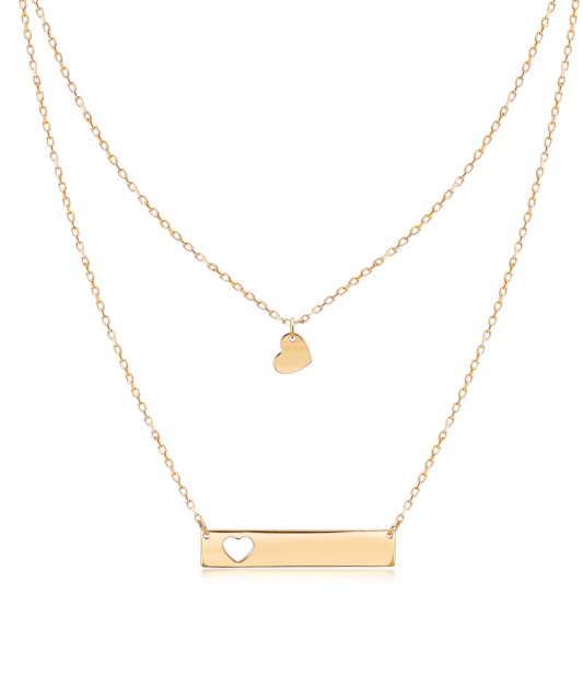 Double gold chain with pendants