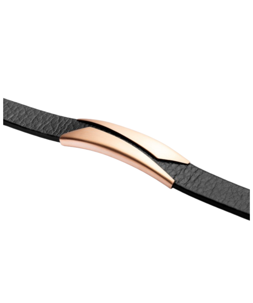 Leather bracelet with stainless steel