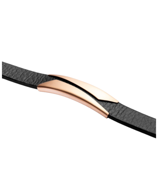 Leather bracelet with stainless steel