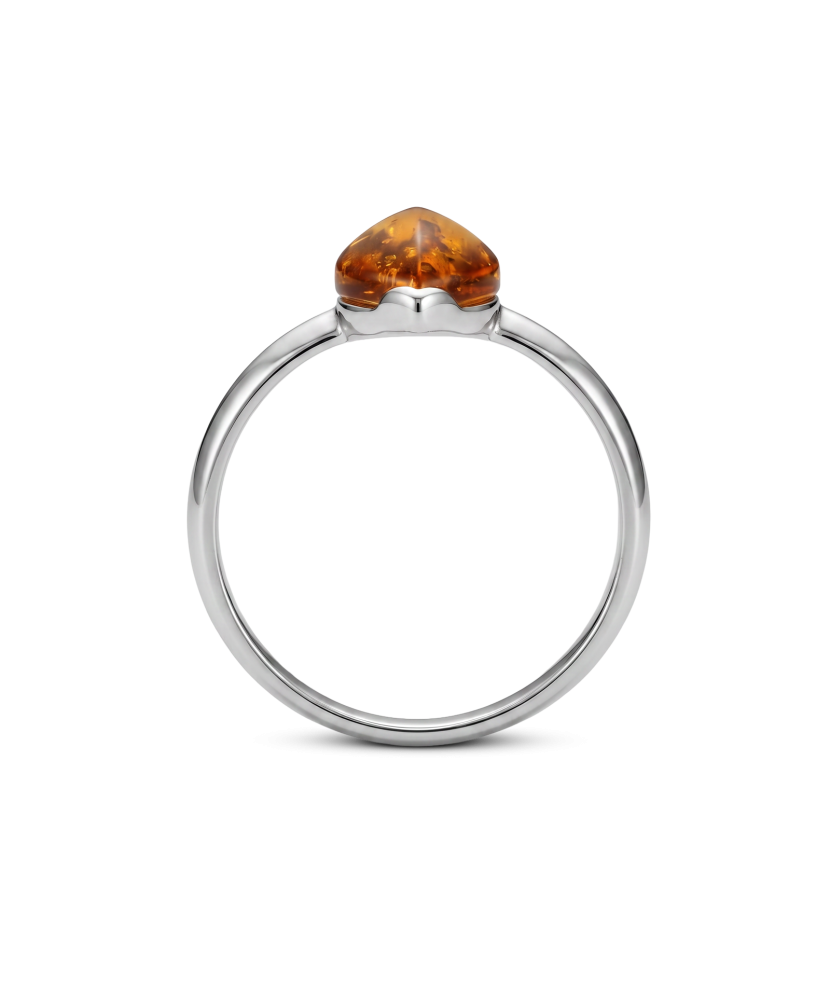 Sterling silver ring with amber
