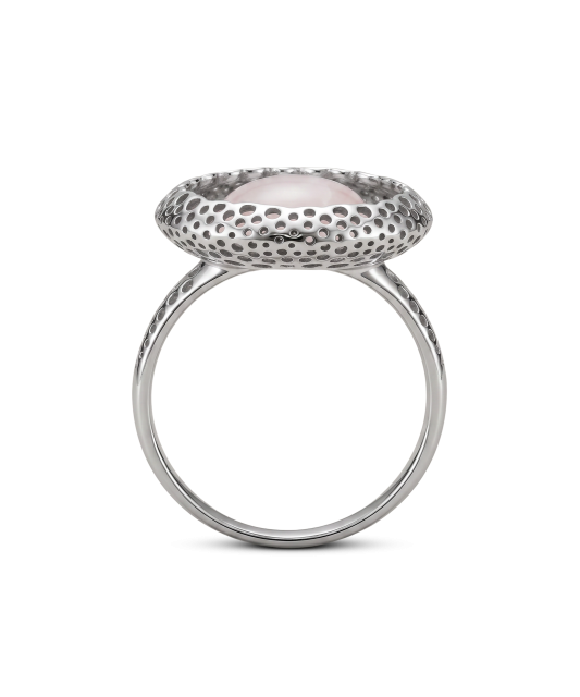 Sterling Silver ring with rose quartz