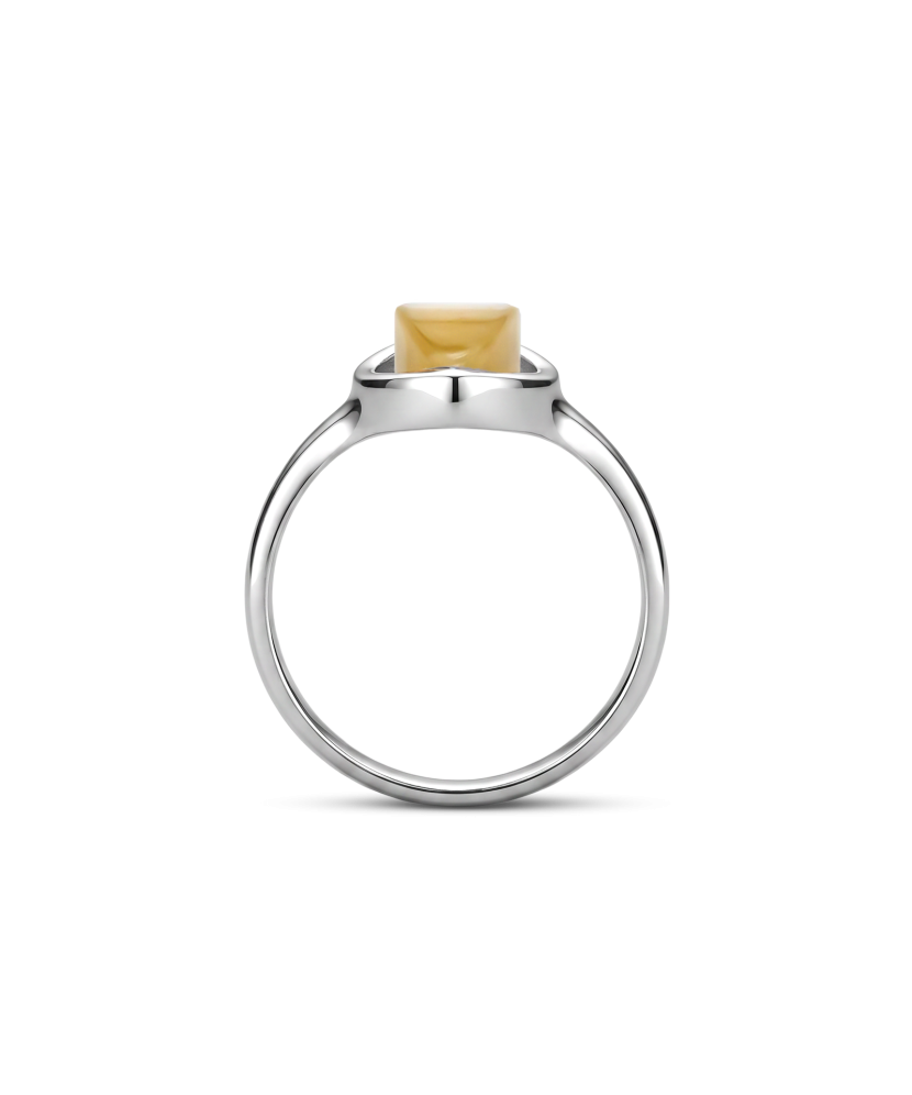 Sterling silver ring with amber