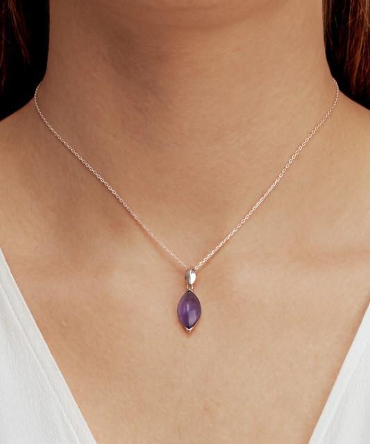 Sterling Silver pendant with amethyst and zircons