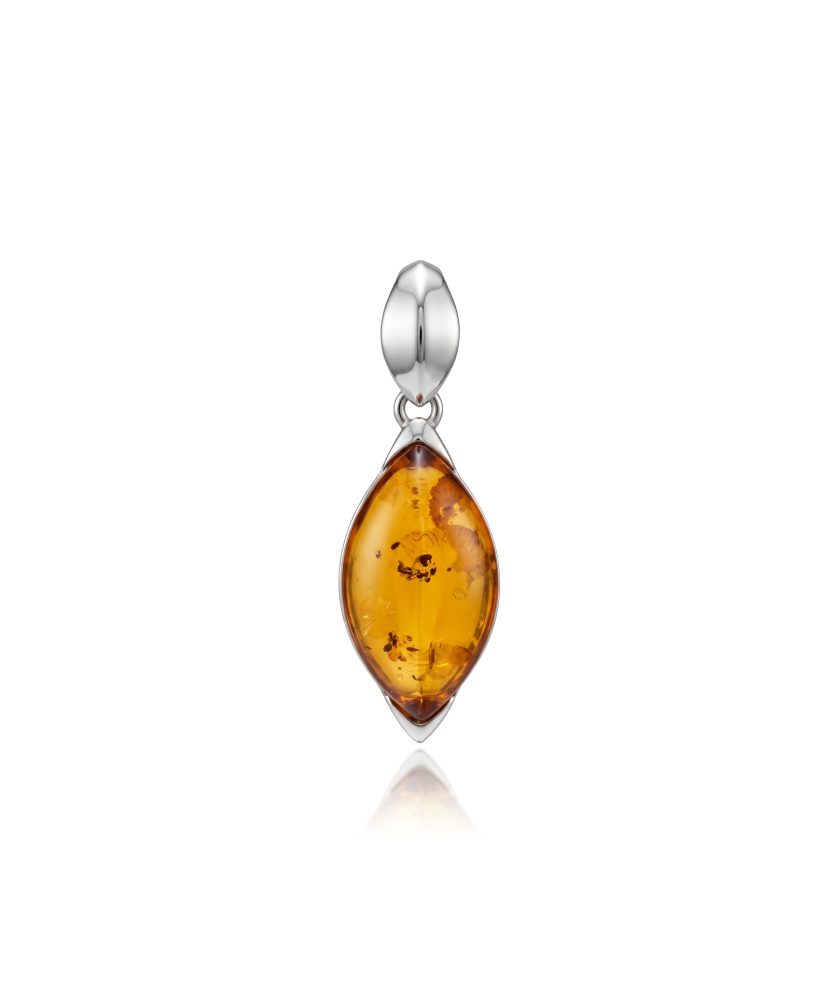 Sterling silver pendant with amber