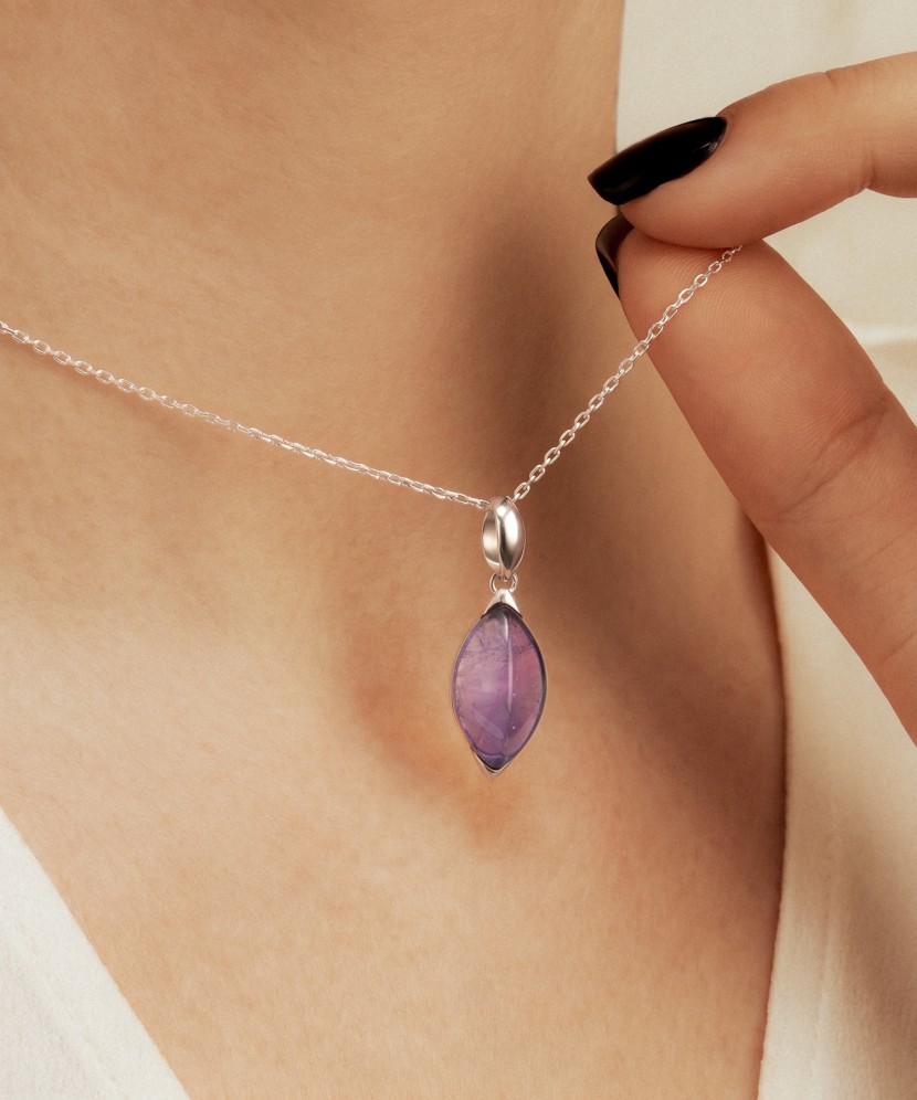 Sterling Silver pendant with amethyst and zircons