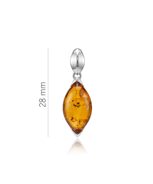 Sterling silver pendant with amber
