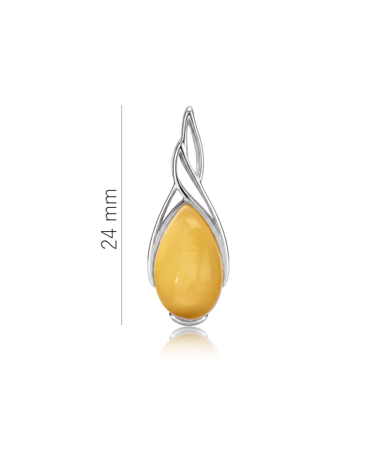 Sterling silver pendant with amber