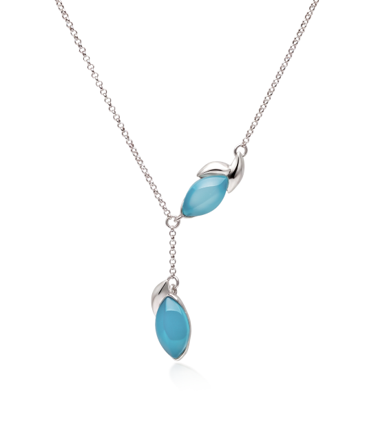 Серебряная цепочка с подвеской из агата