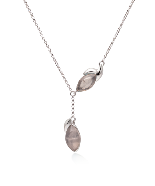 Sterling Silver chain with rose quartz pendant