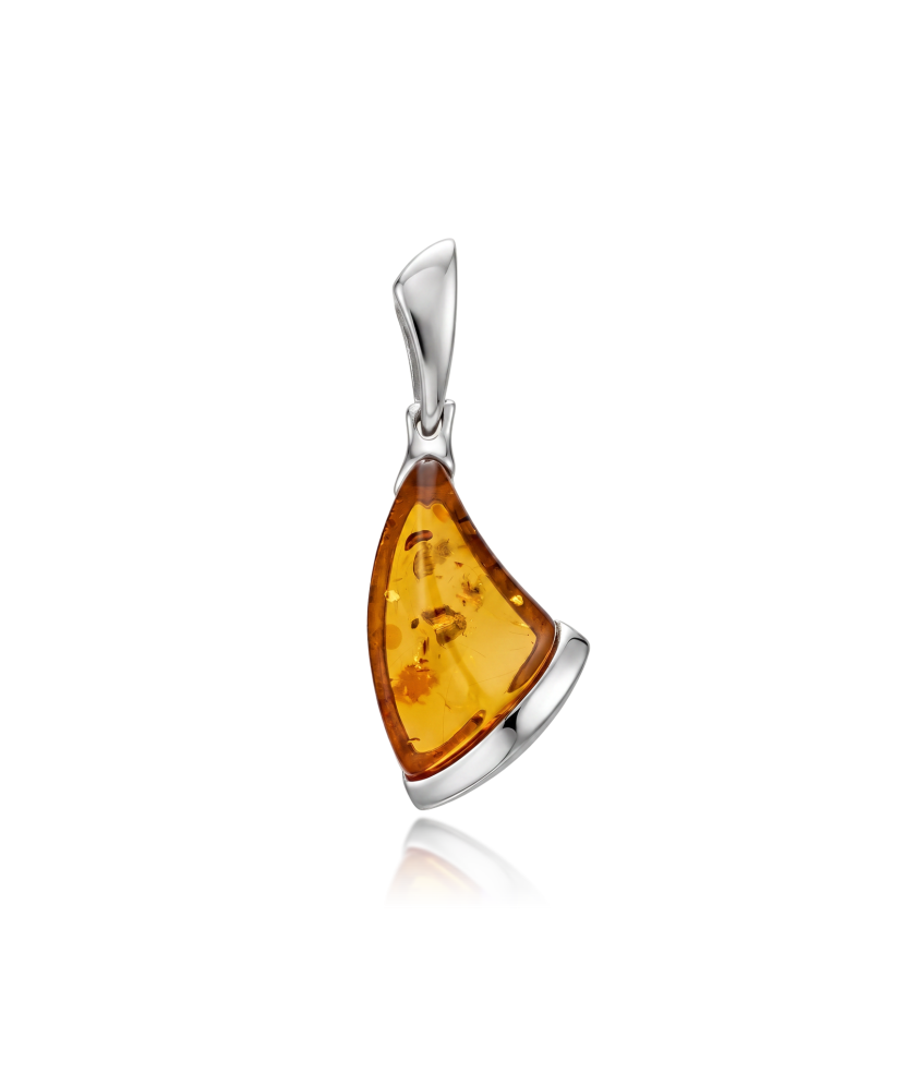 Sterling silver pendant with amber