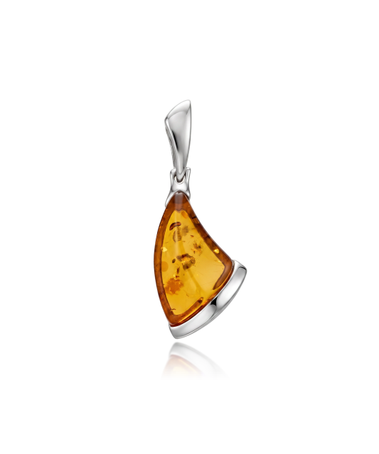 Sterling silver pendant with amber