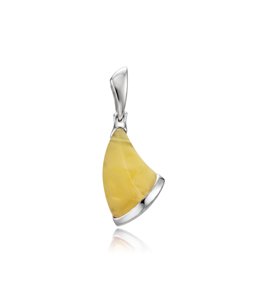 Sterling silver pendant with amber
