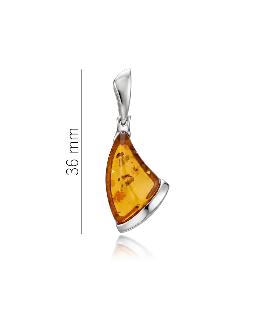 Sterling silver pendant with amber