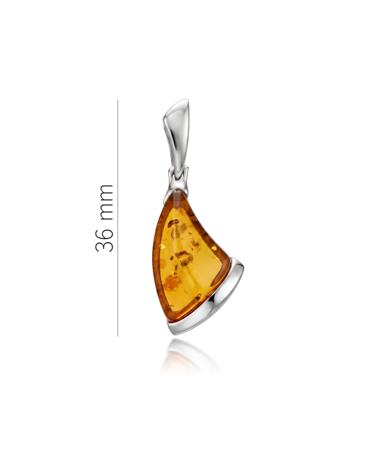 Sterling silver pendant with amber