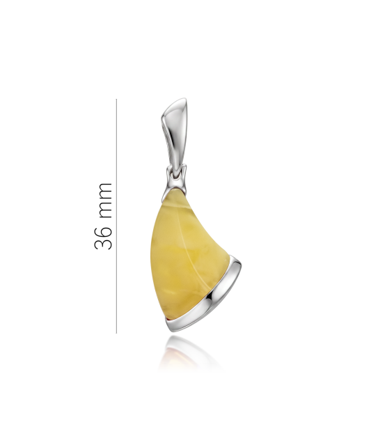 Sterling silver pendant with amber