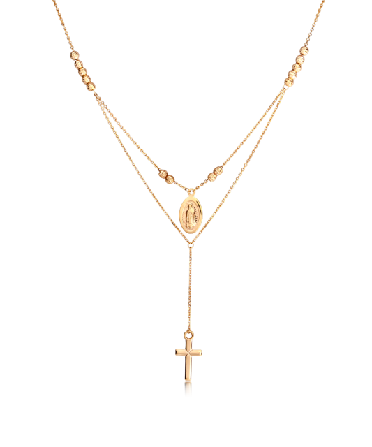Double gold chain with pendants