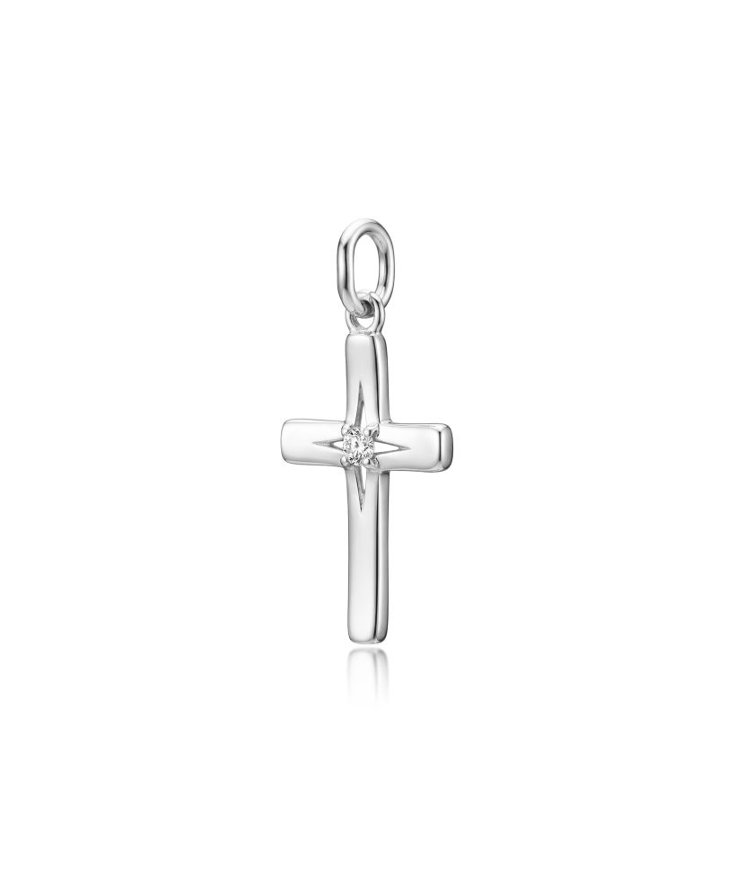 White gold pendant with diamonds "Cross"