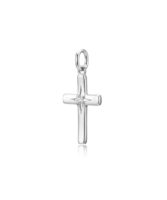 White gold pendant with diamonds "Cross"