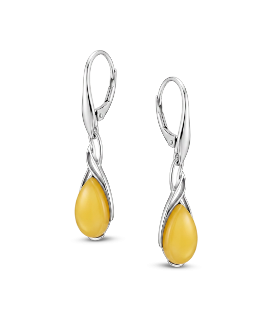 Серьги из серебра с янтарём