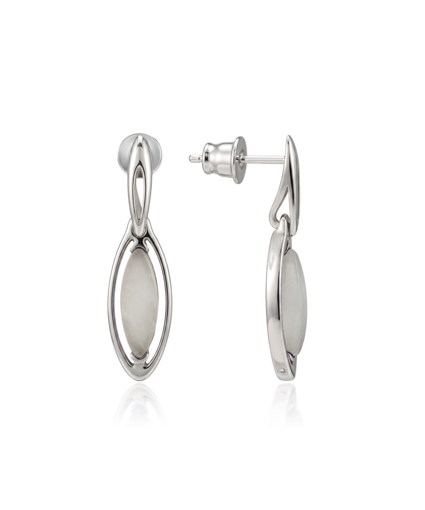 Серьги из серебра с розовым кварцем