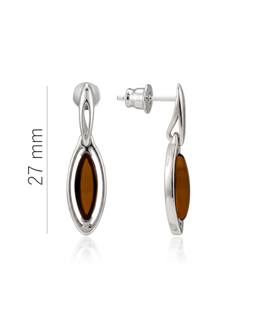 Sterling silver earrings with amber