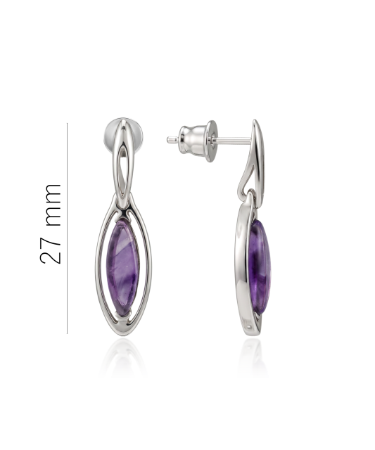 Серьги из серебра с аметистом