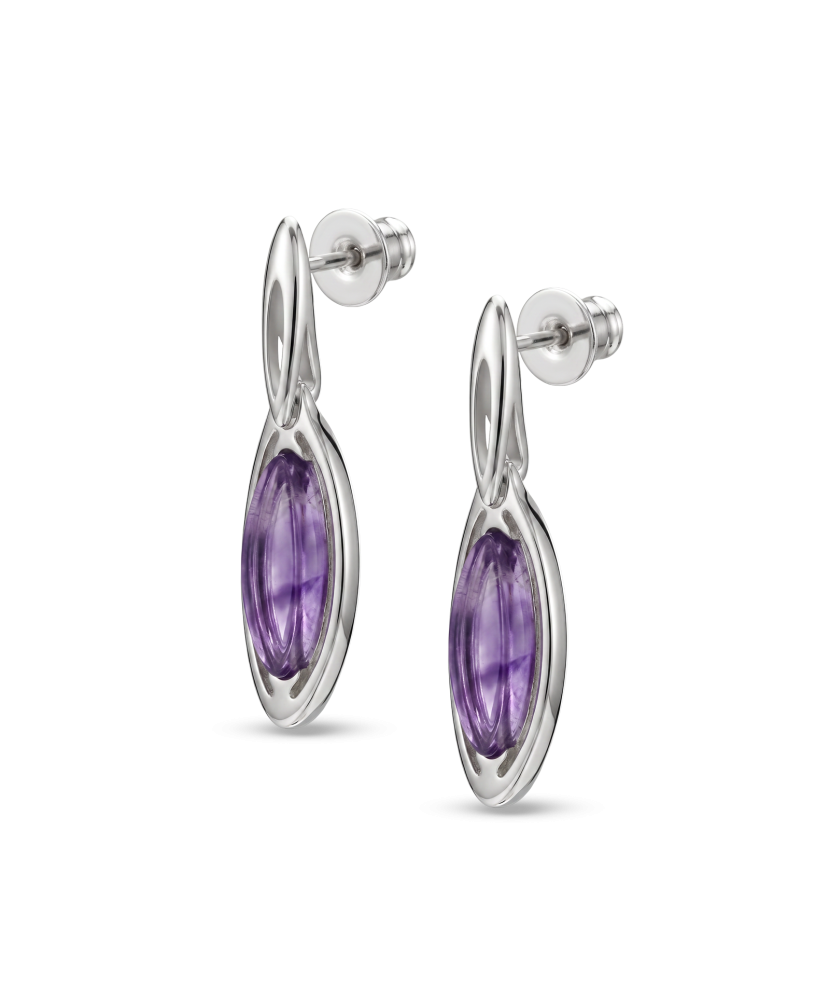 Серьги из серебра с аметистом