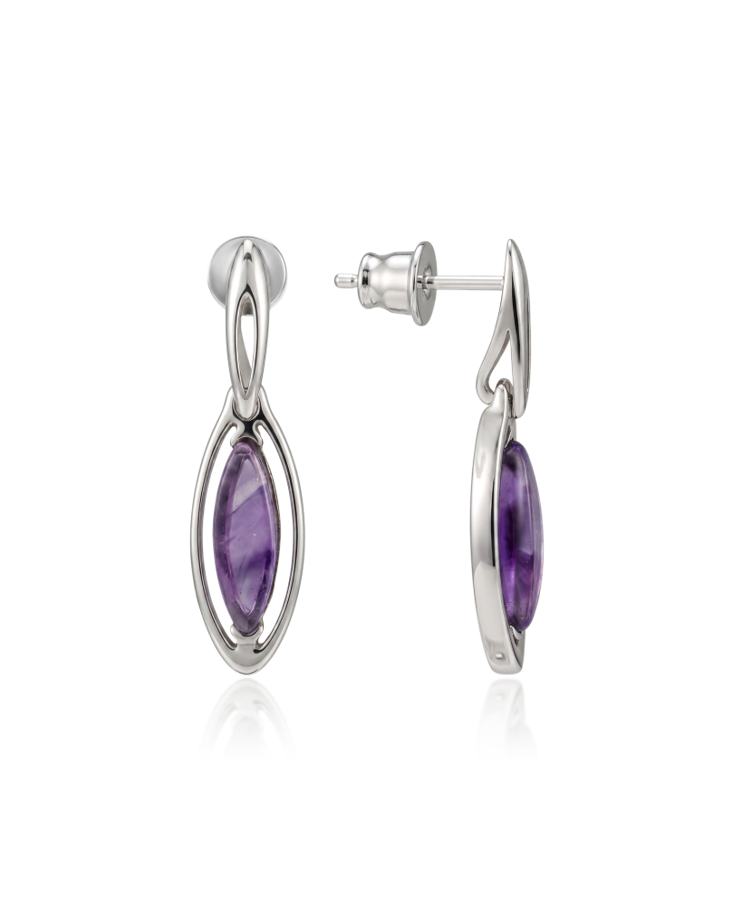 Серьги из серебра с аметистом
