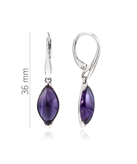 Sterling silver earrings with amethyst