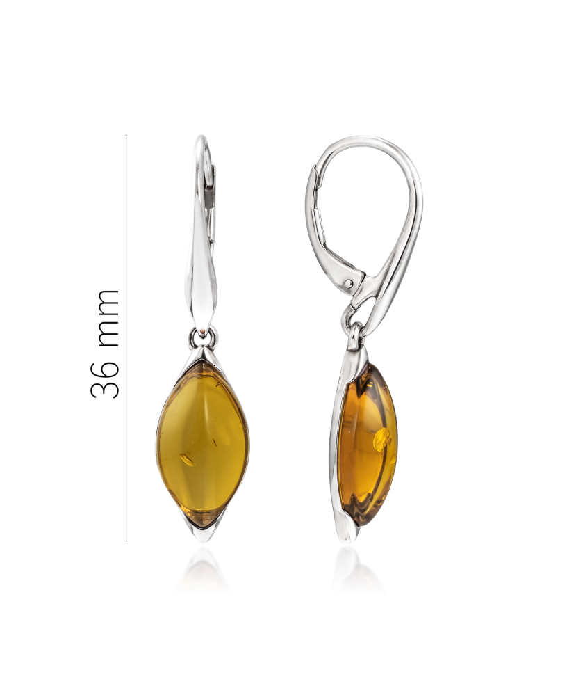 Серьги из серебра с янтарём