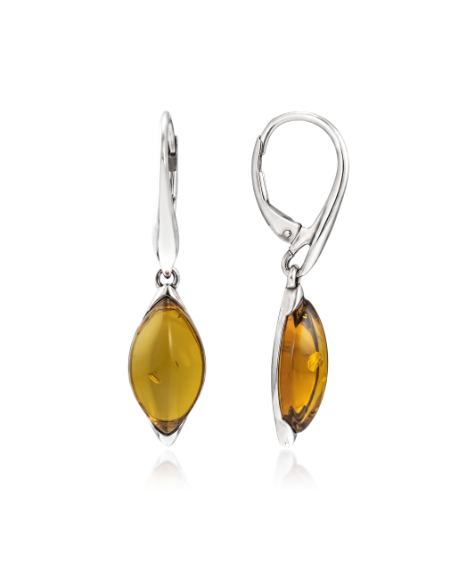 Серьги из серебра с янтарём
